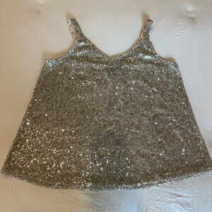 Daytrip Gold Sequin Tank Top